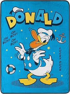 Northwest Donald Duck/Daisy Duck Micro Raschel Throw Blanket, 46" x 60", Lucky Duck