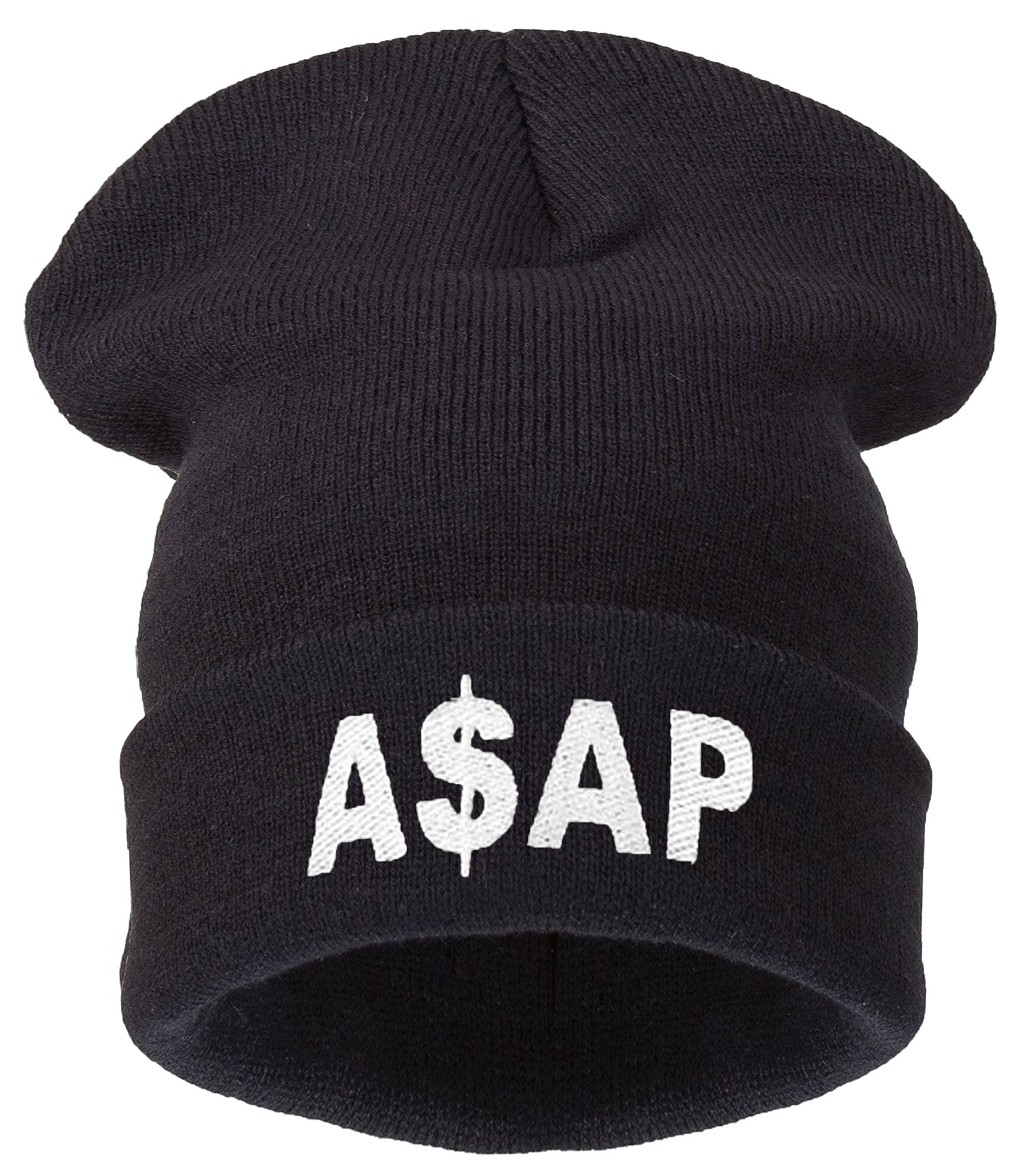 4Sold 1976 Men's Asap 4Sold Wo's Beanie Hat Winter Warm Black Bad Hair Day Fun Oversized Hat ( Black White)