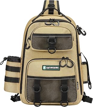 22L Wading Fishing Tackle Sling Bag, Holds 3x 3700 Boxes, Tan