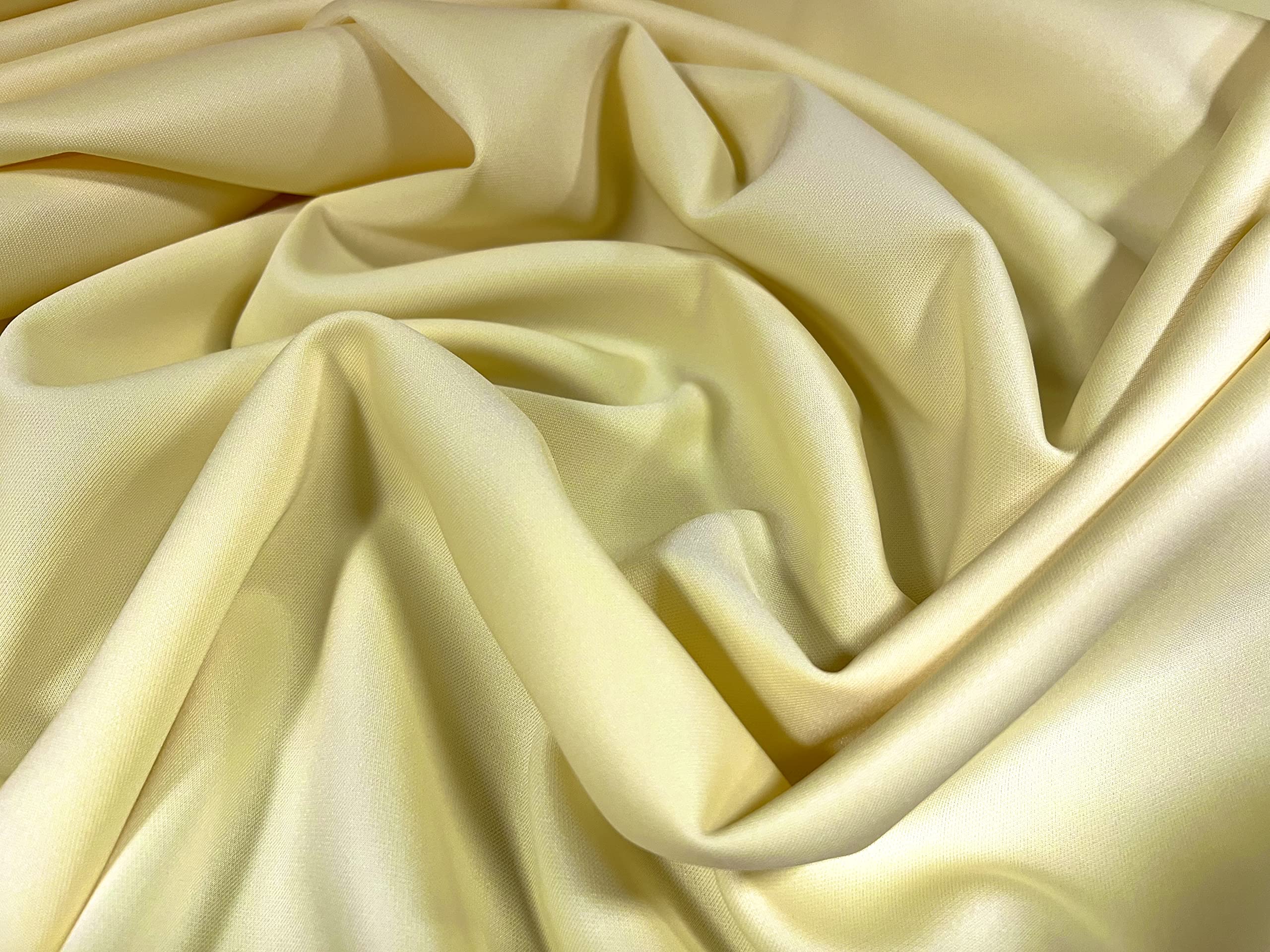 GenericScuba Stretch Spandex Jersey Fashion Fabric, per metre - Plain - Pastel Lemon