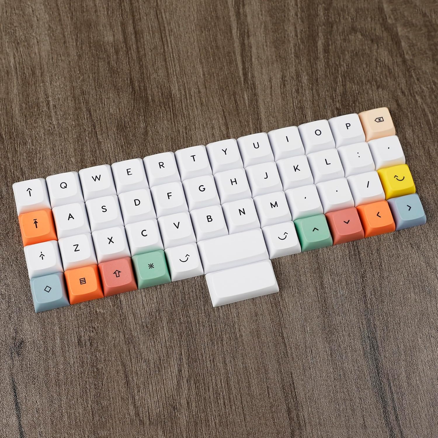 YMDK Colorful Theme Dye-Sub Top Print XDA Keycap 1.1mm PBT for MX Switches 40% Keyboard Planck YMD40v2 Niu40