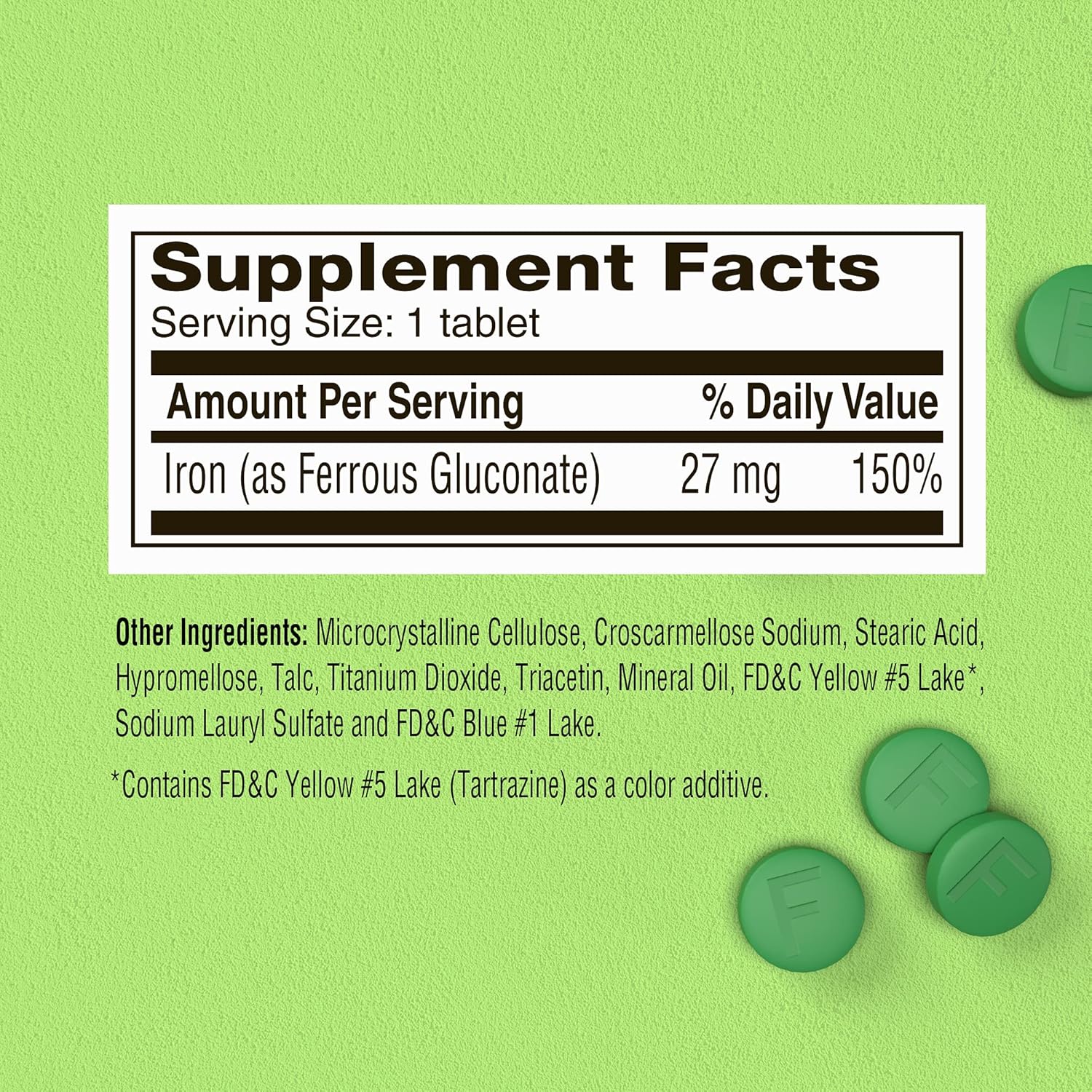 Fergon High Potency Iron Supplement Tablets, 100 Count, Pack of 2 : Health & Household