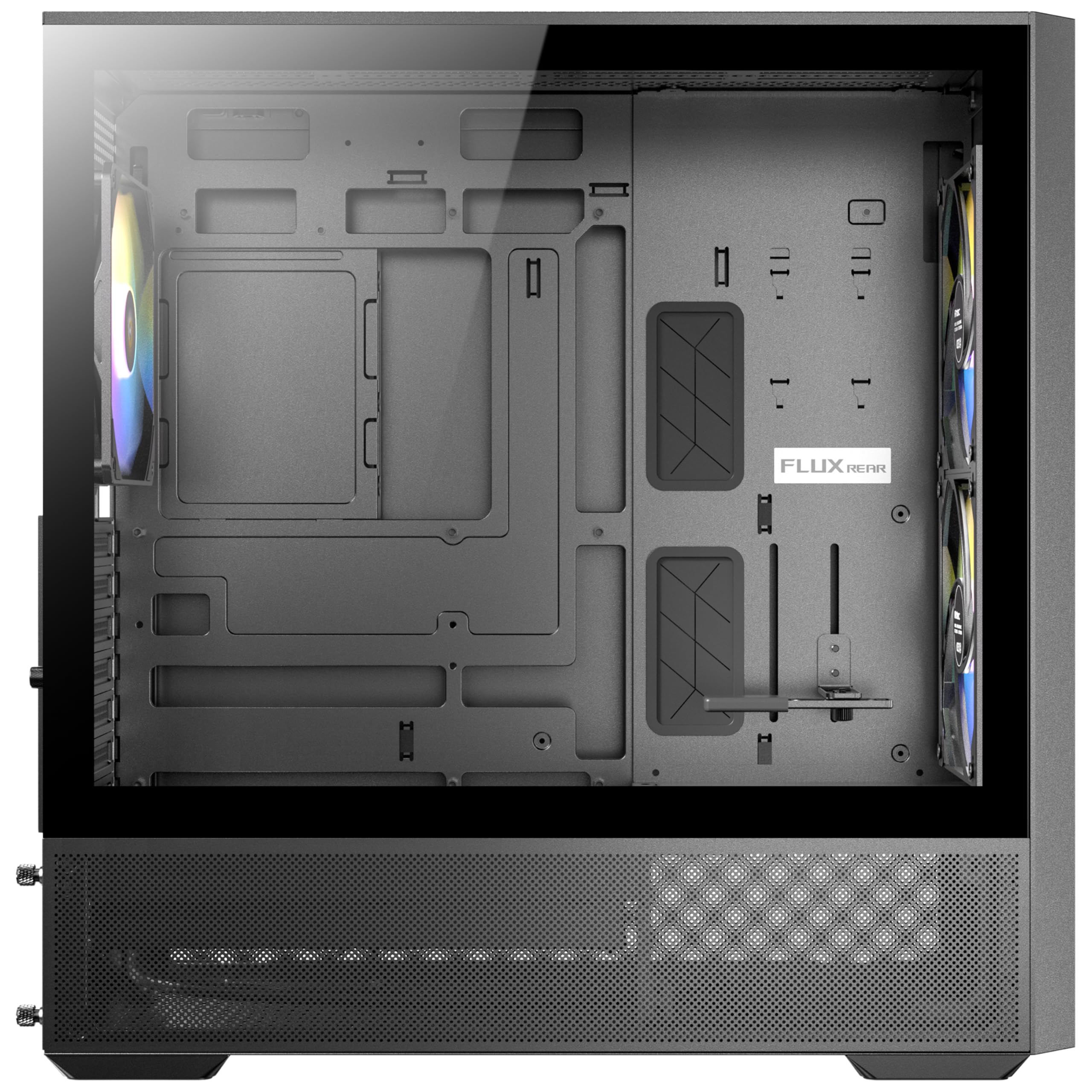 ANTEC Flux Rear ATX/Micro-ATX/ITX Boîtier Midi Tower PC, Noir