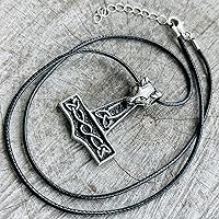 Vista 5 de Viking Thor Jewelry Mjölnir Mjolnir Goat's Ram's Head Baphomet Skane Swedish Goat Ram Thor's Hammer Thor's Hammer - Colgante nórdico para hombre