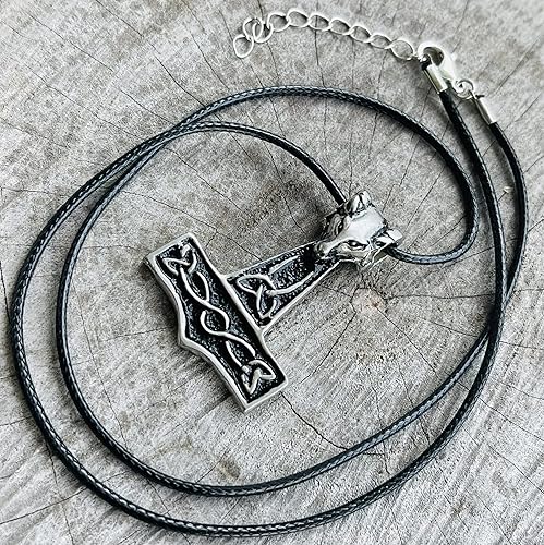 Miniatura 5 de Viking Thor Jewelry Mjölnir Mjolnir Goat's Ram's Head Baphomet Skane Swedish Goat Ram Thor's Hammer Thor's Hammer - Colgante nórdico para hombre,