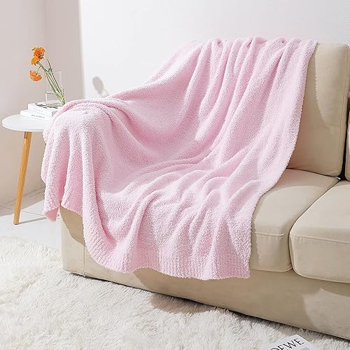 Miniatura 2 de bearberry Manta de Tiro Súper Suave y Esponjosa, Ligera, Acogedora y Cálida, Mantas de Tiro para Sofá, Cama, Sofá, para Todas las Estaciones (Rosa,