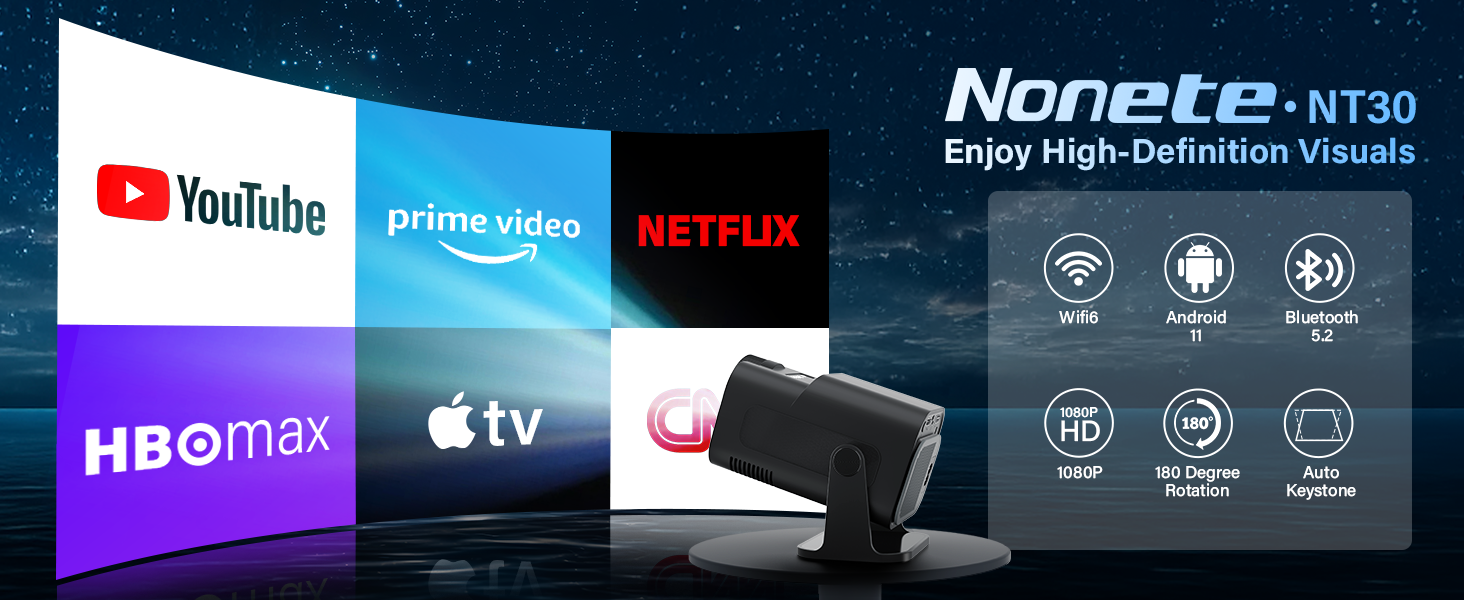 Amazon.com: 【Built-in Apps】Projector 1080P Full HD, 4K