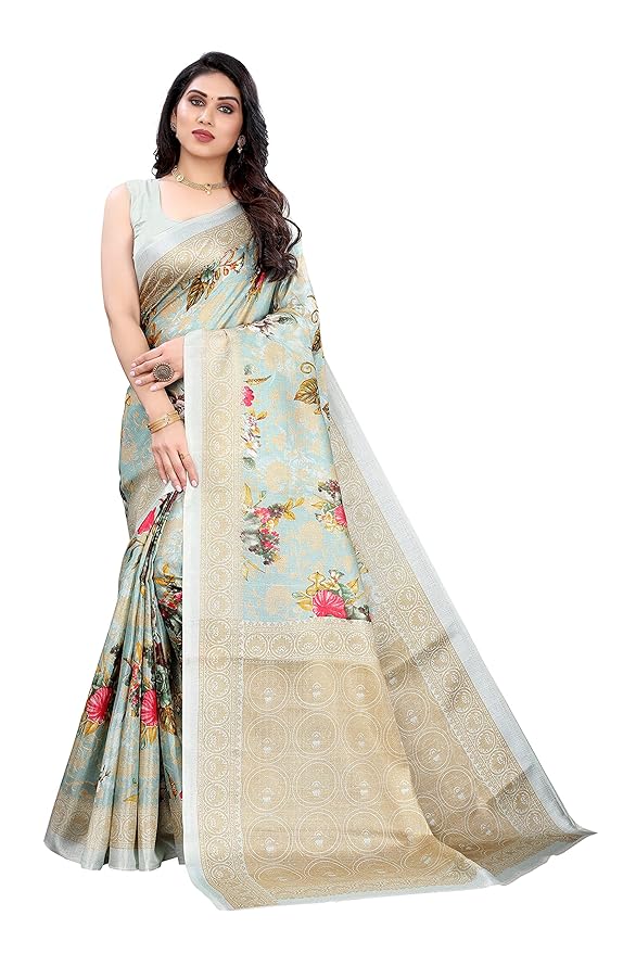 Yashika Womens Art Silk Printed Saree With Blouse piece(PUDINA_Free Size) at Rs. 249