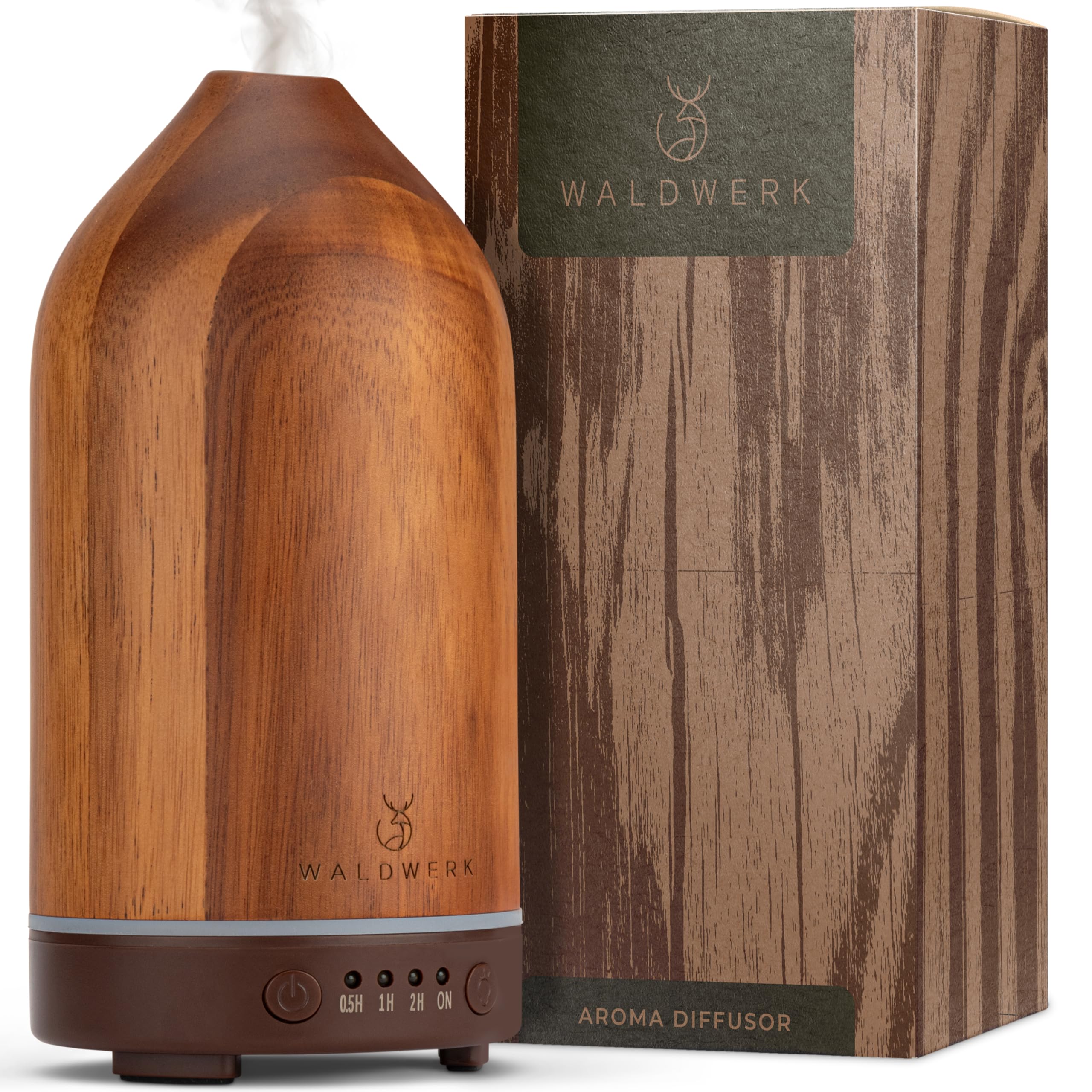 WALDWERK Dyfuzor (100ml) z eleganckiego drewna akacjowego - Dyfuzor aromatyczny dla przyjemnej atmosfery w pomieszczeniu - Dyfuzor do olejków eterycznych - Dyfuzor olejku zapachowego - Lampa zapachowa