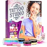 Glitter Tattoo Kit for Kids - Glitter & Metallic Fake Tattoos for Girls - Birthday Gift Ideas for Girl - Temporary Tattoo Set - Craft Kits Toys for Ages 6 7 8 9 10 11 Year Old - Cool Gifts