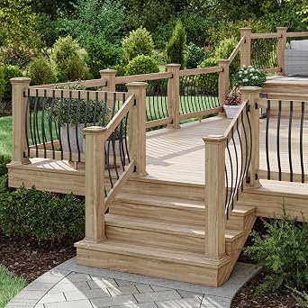 Deckorators 32-1/4 in. Textured Black Aluminum Arc Baluster (5-Pack)