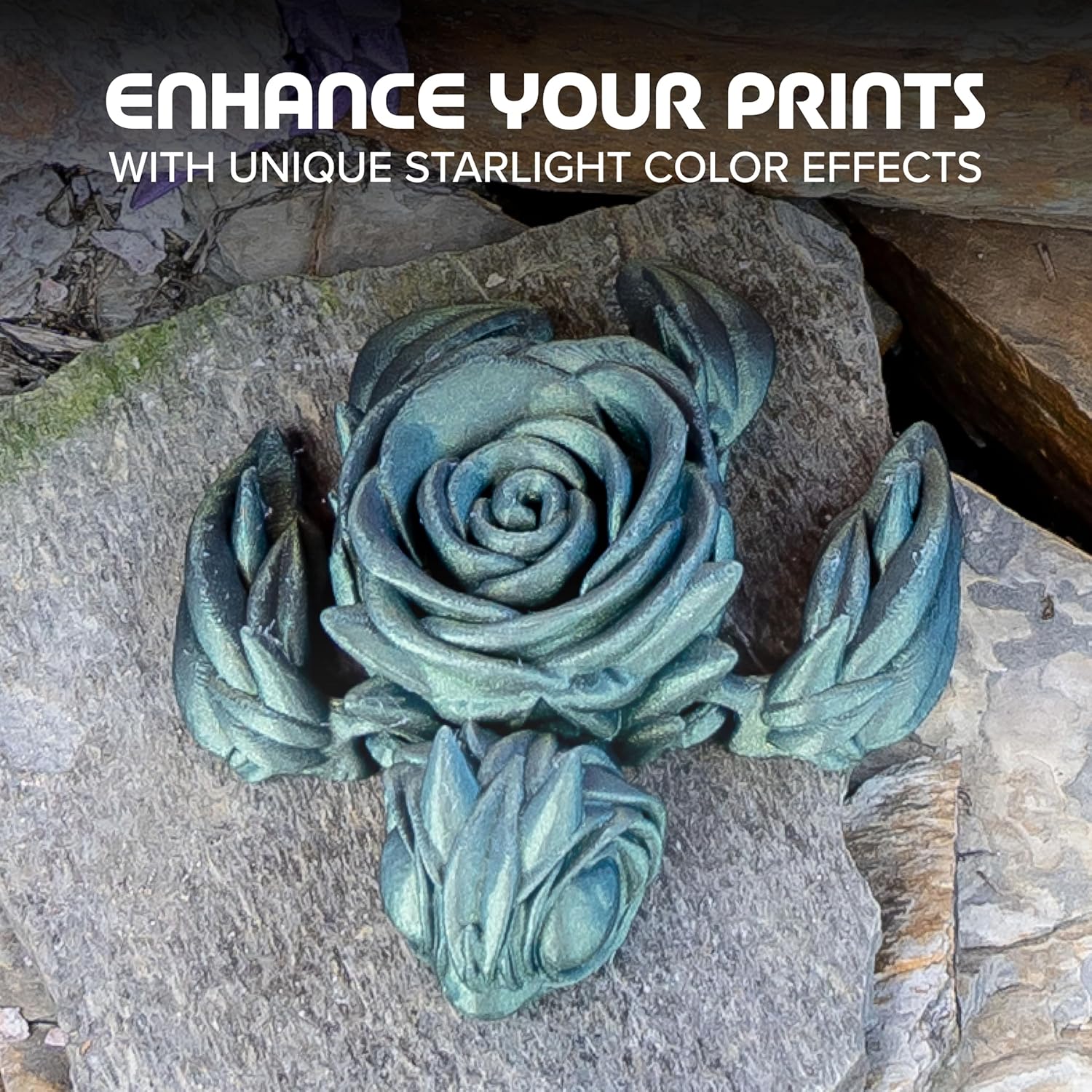 Polymaker Panchroma Green Color Changing PLA, 1.75mm, 1KG, Glitter Starlight Aurora 3D Printer Filament, Hides Layer Lines, Easy to Print, Tangle Free, AMS Compatible, Works with Most FDM Printers