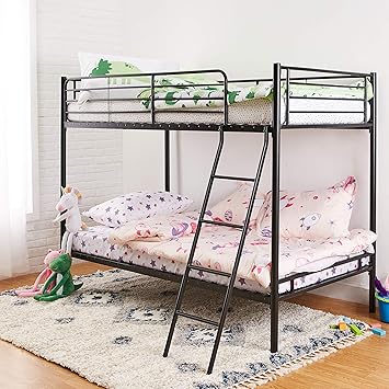 Amazon Brand - Solimo Escapade Metal Bunk Bed without Storage (Black)