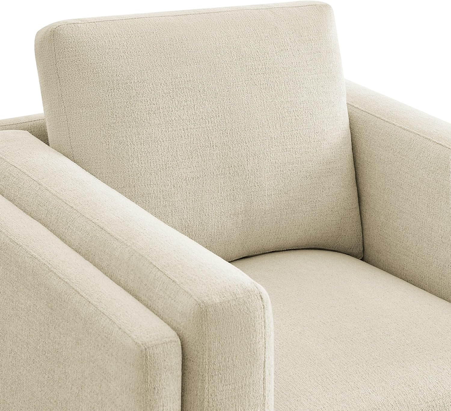 Modway Roscoe Fabric Armchair in Ivory - Comfortable Deep Seat Accent Chair with Arms for Living Room or Bedroom