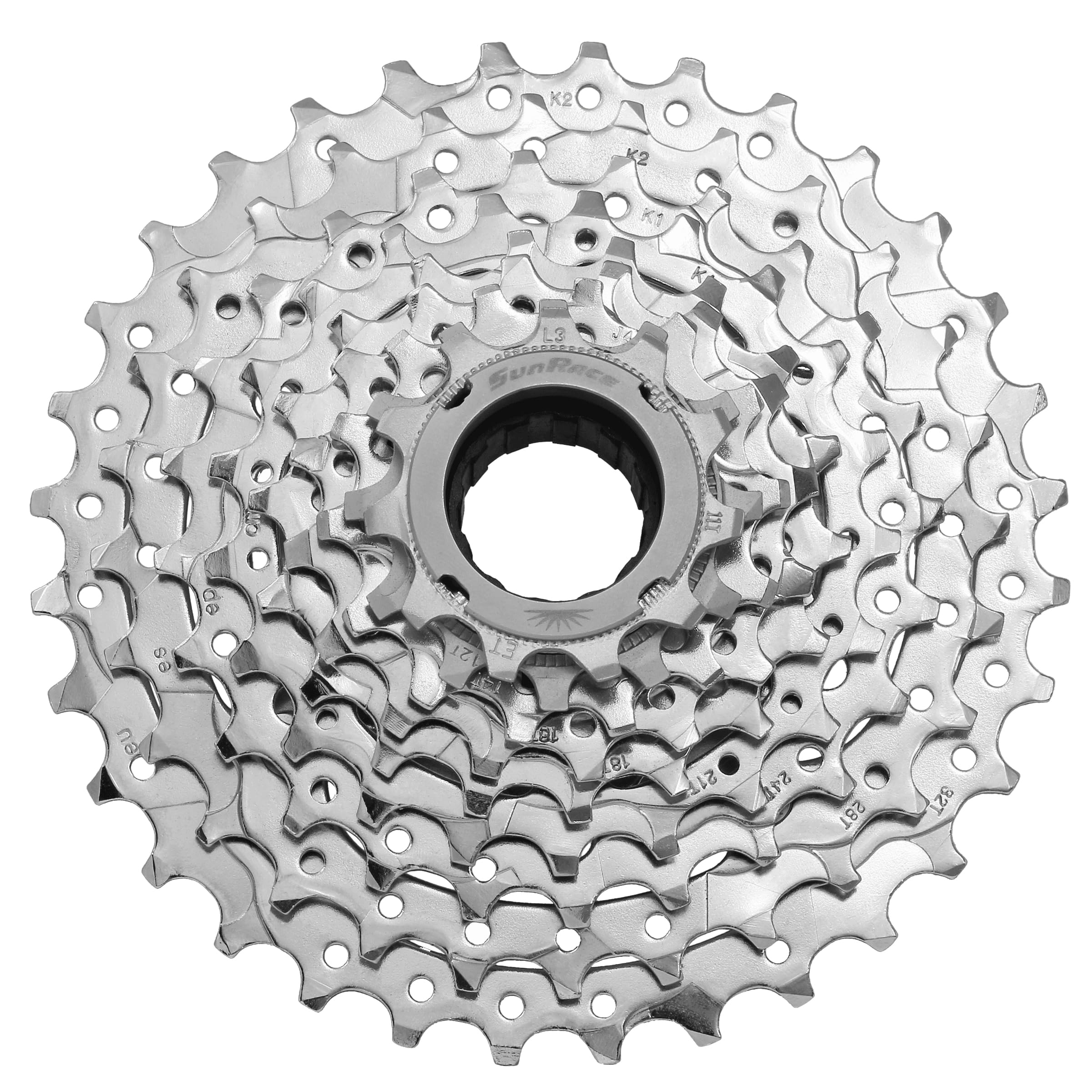 Sunrace Mfex9-9Au Schraubzahnkranz Silber 9 Fach