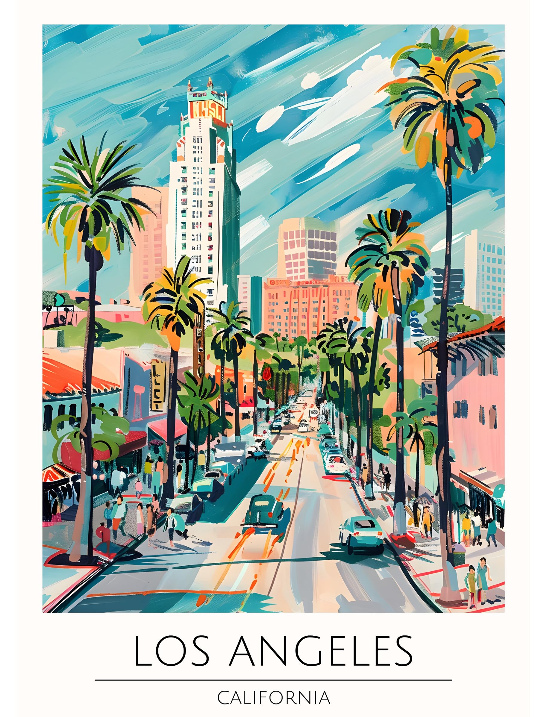 LOS ANGELES Travel Metal Sign Plaque Print Poster Gift Dad Mum Man Cave Shed Garage Tin Signs Art Vintage Retro Home Bar Ref24073 (10X8 inches (Approx)25cmx20cm)