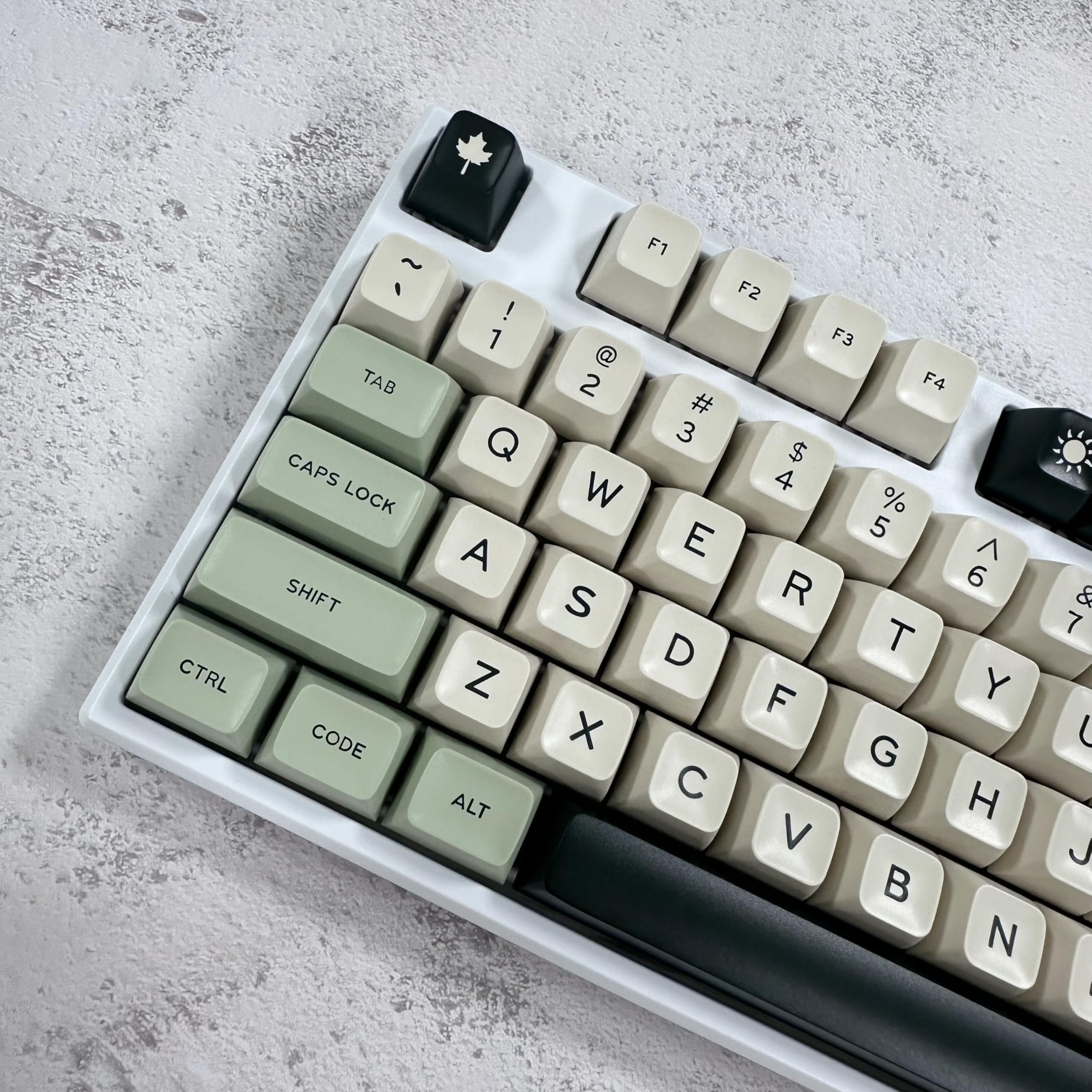 SOLIDEE PBT Double Shot SA Profile Keycaps 175 Klawisze,Keycapy niestandardowe,Grube keycapy PBT profil SA do przełączników Cherry MX do klawiatur mechanicznych,układami 60%65%75% TKL100%(Matcha)