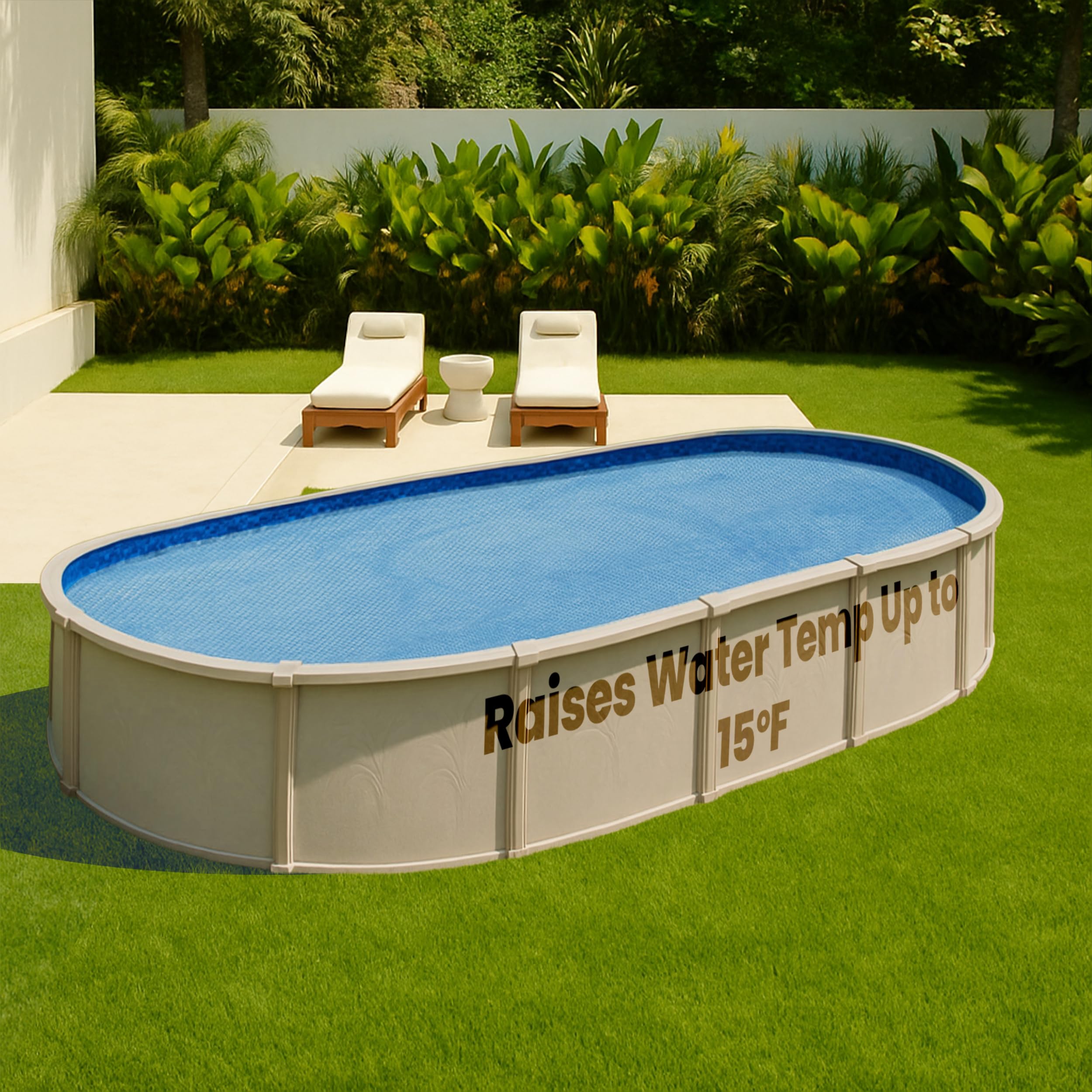 solar zelt pool Sun2Solar Cover 16 Mil | 12 x 18 Ft Clear | Heat Retaining Solar Blanket | Oval Swimming Pool Cover Fietsverhuur in Durbuy | es Farbe:Transparent blau-A- 1 Satz naturally raising water temperature