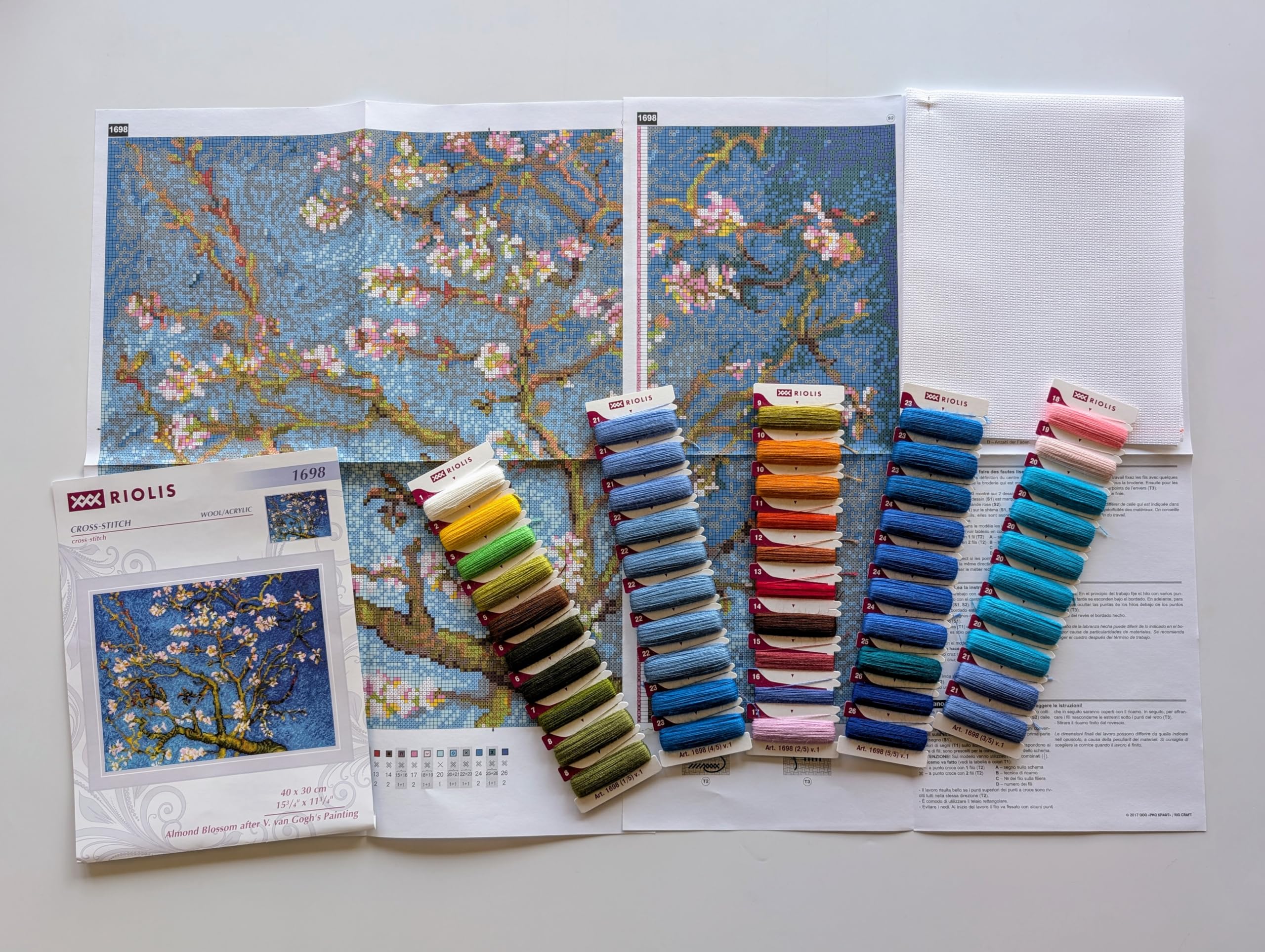 RIOLIS Counted Cross Stitch Kit 40x30 - Almond Blossom Painting (14 Count)'