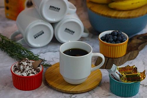 Miniatura 5 de Amuse- Professional Barista Classic - Juego de 6 tazas apilables (11 onzas)