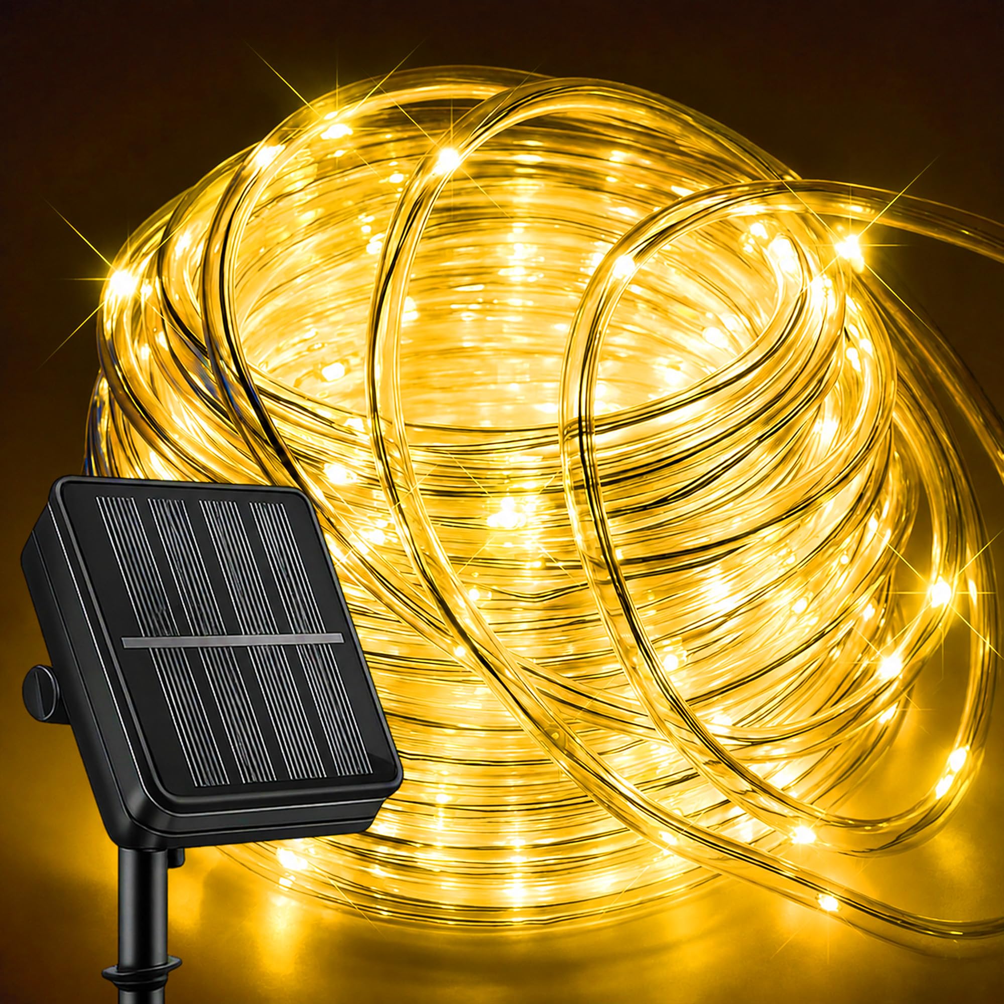 Luce a corda solare 39FT 100LED IP65 impermeabile all'aperto LED di rame fata stringa tubo luci per feste giardino cortile casa matrimonio natale Halloween festa albero decorazione illuminazione