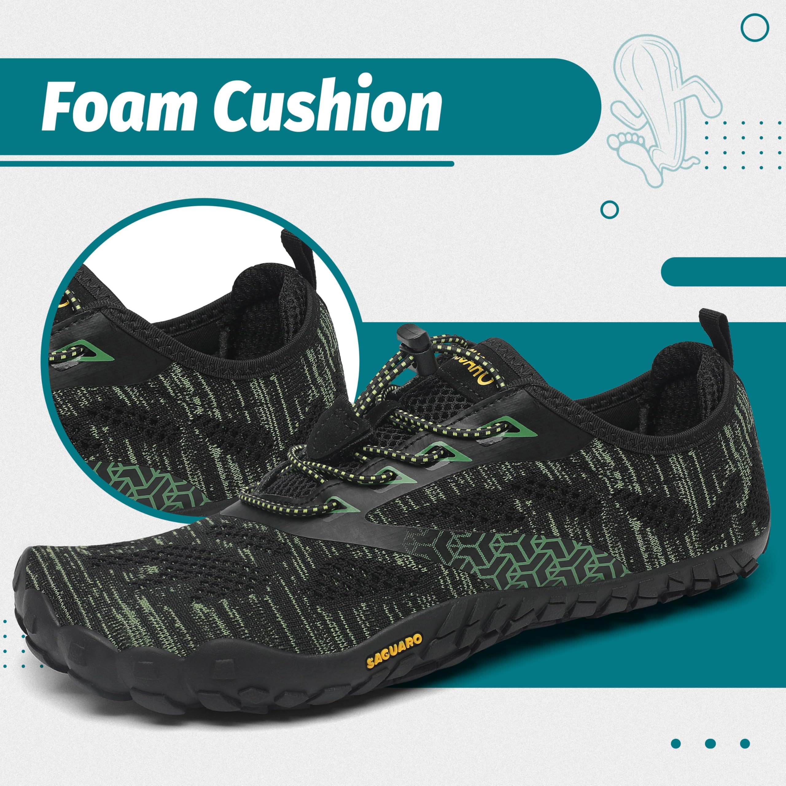 SAGUARO Scarpe Barefoot Uomo Donna Scarpe da Trail Running Minimaliste Antiscivolo Leggere Outdoor GR.36-48