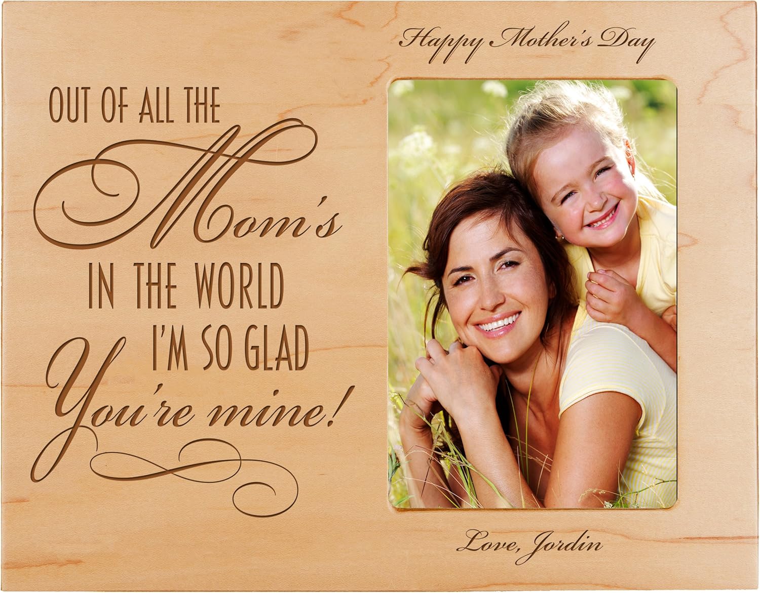 LifeSong Milestones Personalized Mother's Day Picture Frame Gifts Custom Engraved Photo Frame for mom Nana Grandmother Grandma, Mimi,Thank You Gift from Daughter (Ivory)