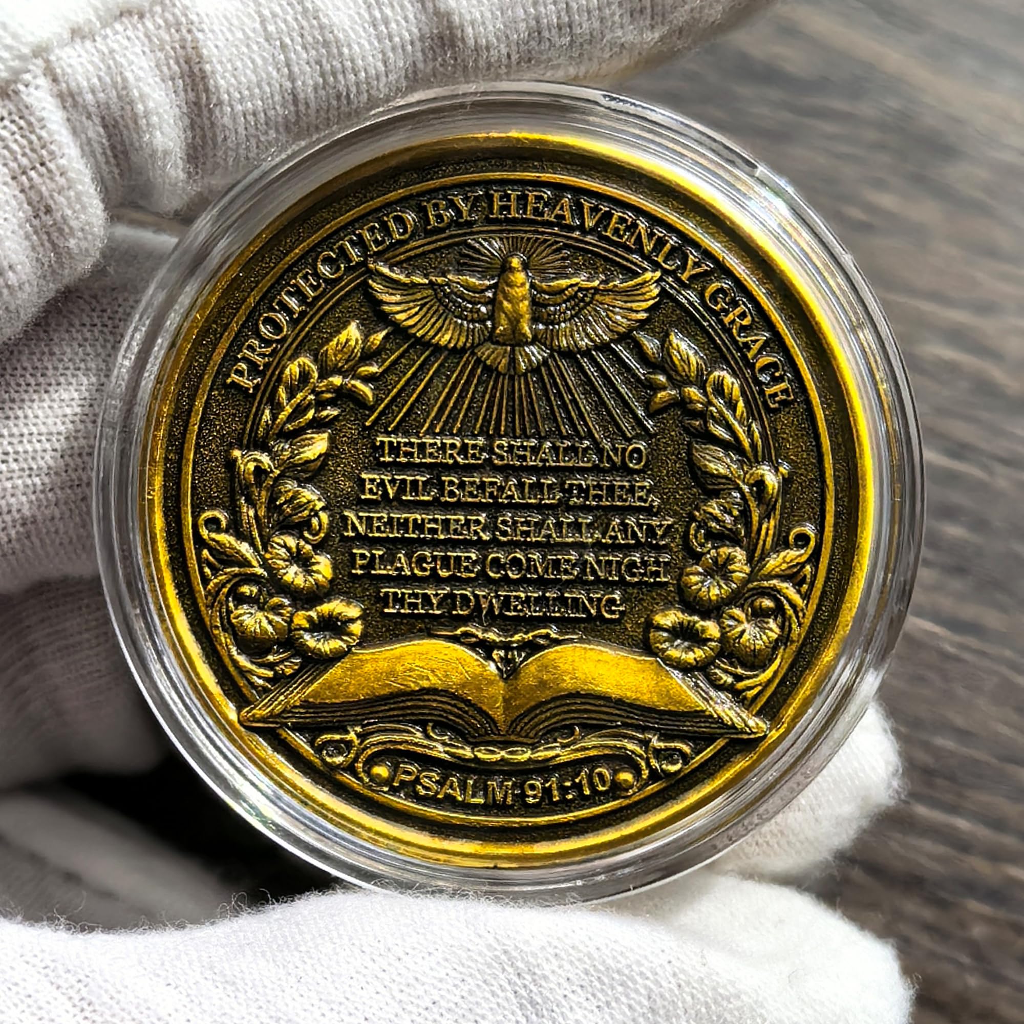 Moneda De Desafío Del Arcángel Miguel – Diseño Religioso Inspirador Con Alas Azules, Coleccionable Y Protector