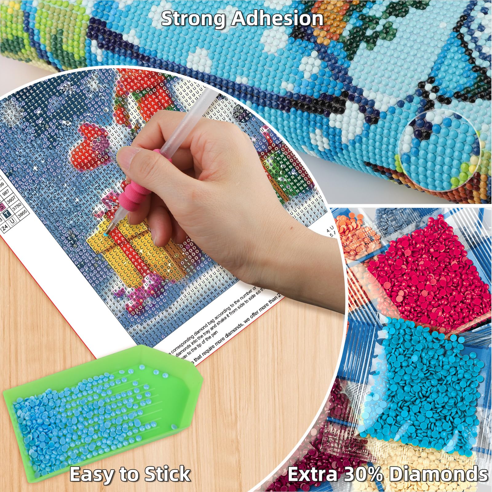 AIRDEA Christmas Snowman Diamond Art Kits Adults, 5D DIY Christmas Tree Diamond Painting Kit - Image 4