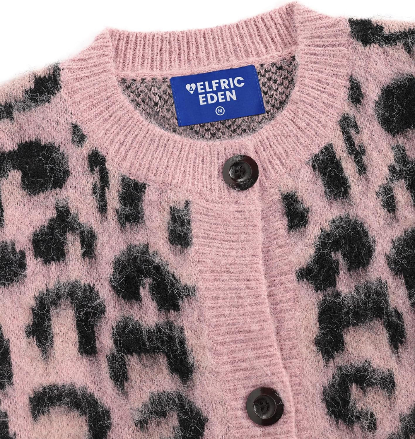 Aelfric Eden Leopard Print Cardigan Sweaters for Women Oversized Cheetah Y2k Crewneck Button Down Long Sleeve Cardigans - Image 4