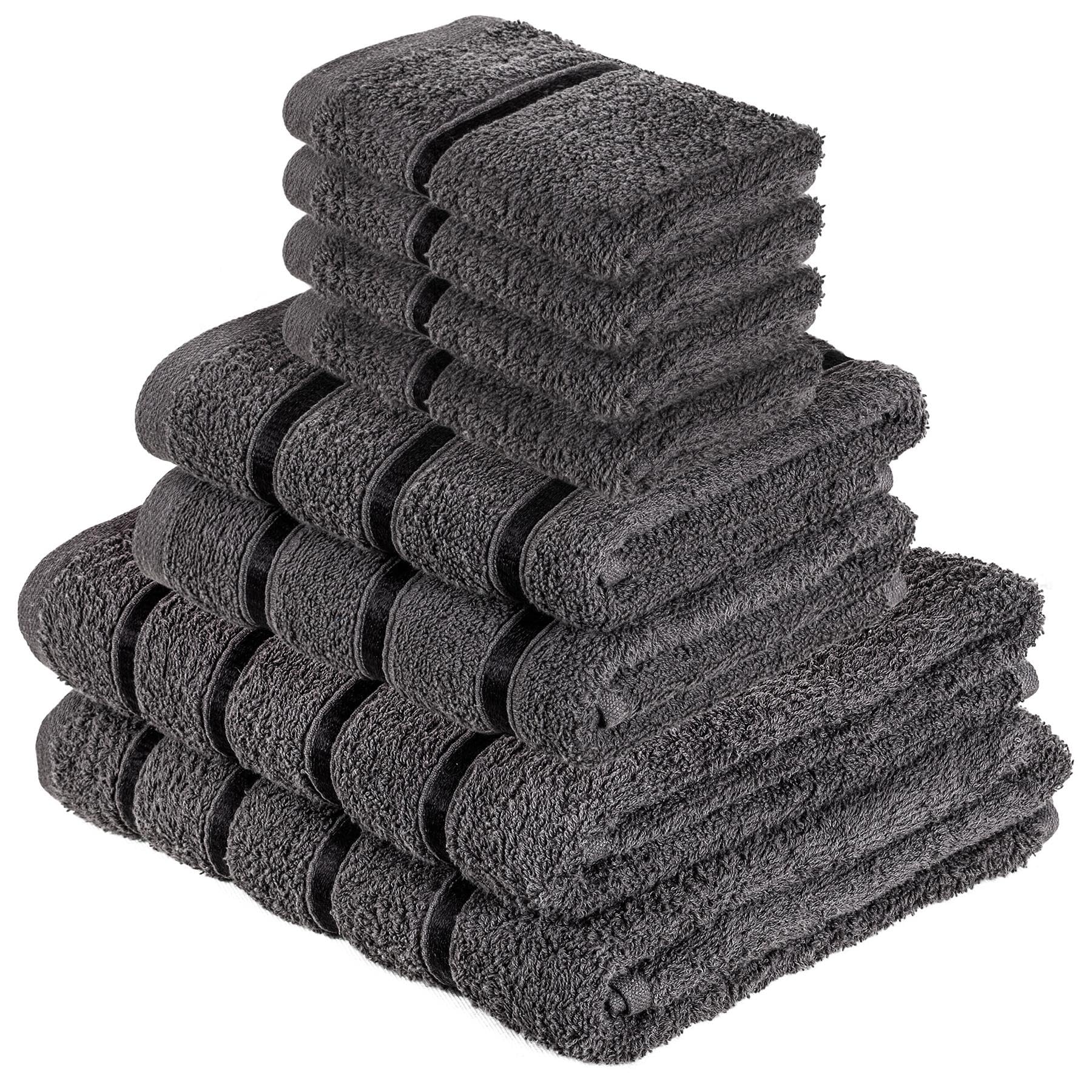 A2z Charcoal Luxurious 8 Piece Towel Bale Set 2X Bath Towels (66X118cm) - Towel 8 Piece Set