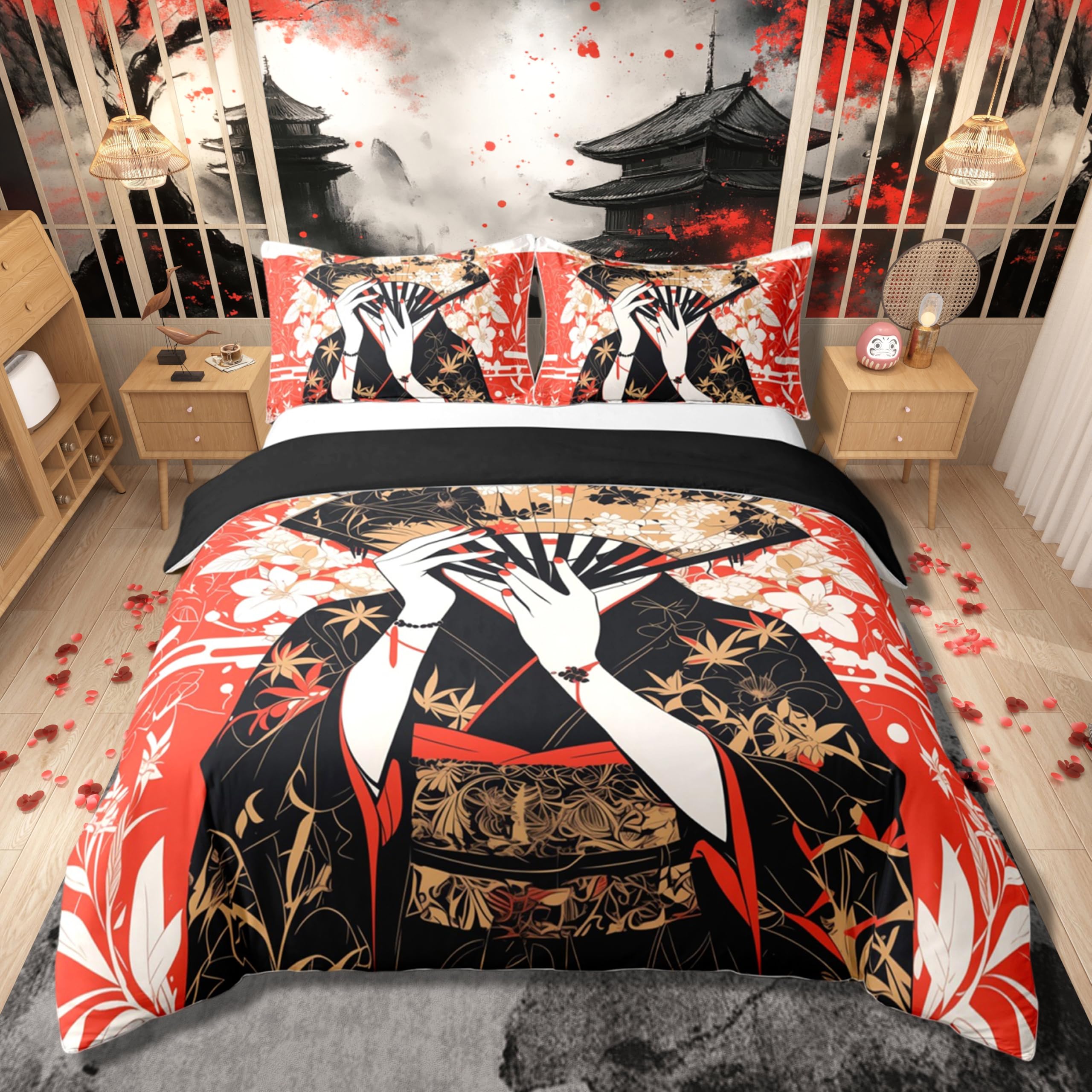 Housse de couette 135x200 cm Geisha pour une chambre enfant style manga