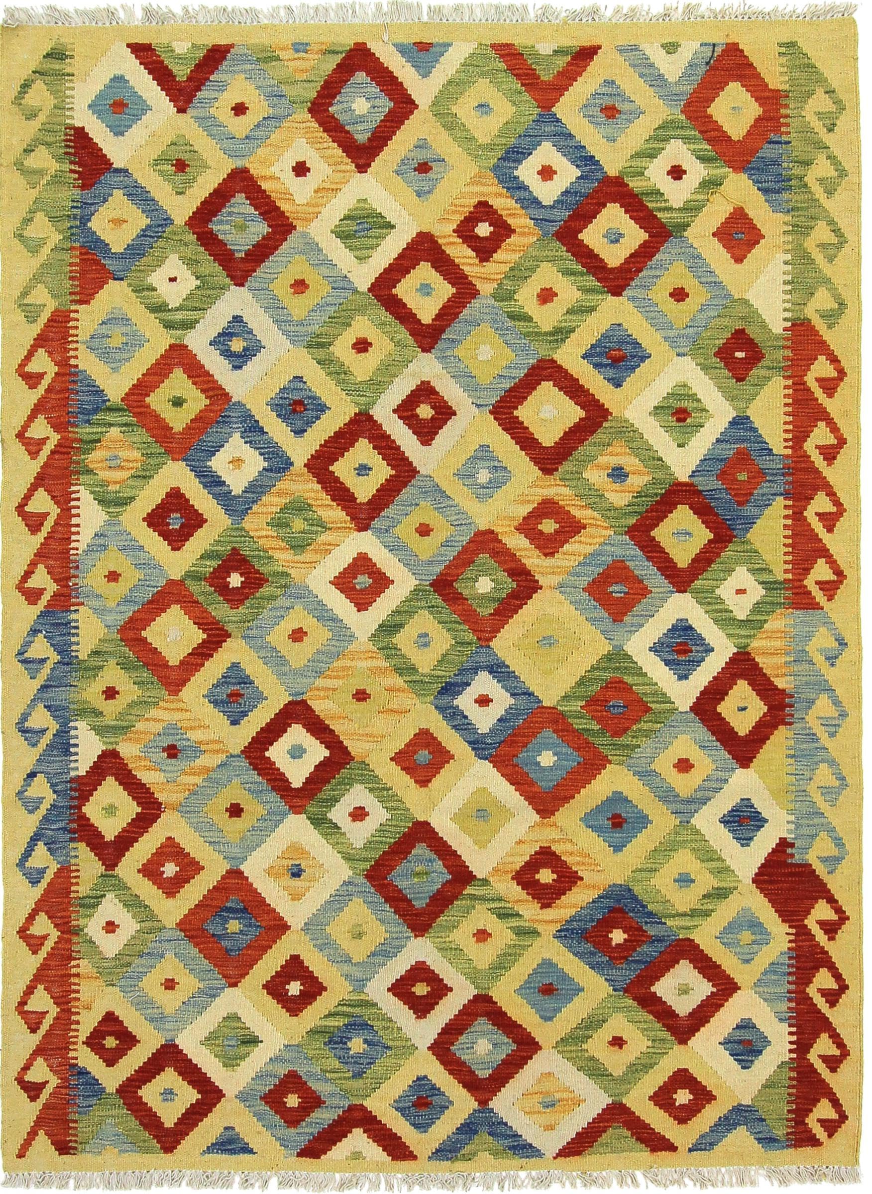 Tapis Kilim afghan 125x168 laine tissé main tapis d'Orient