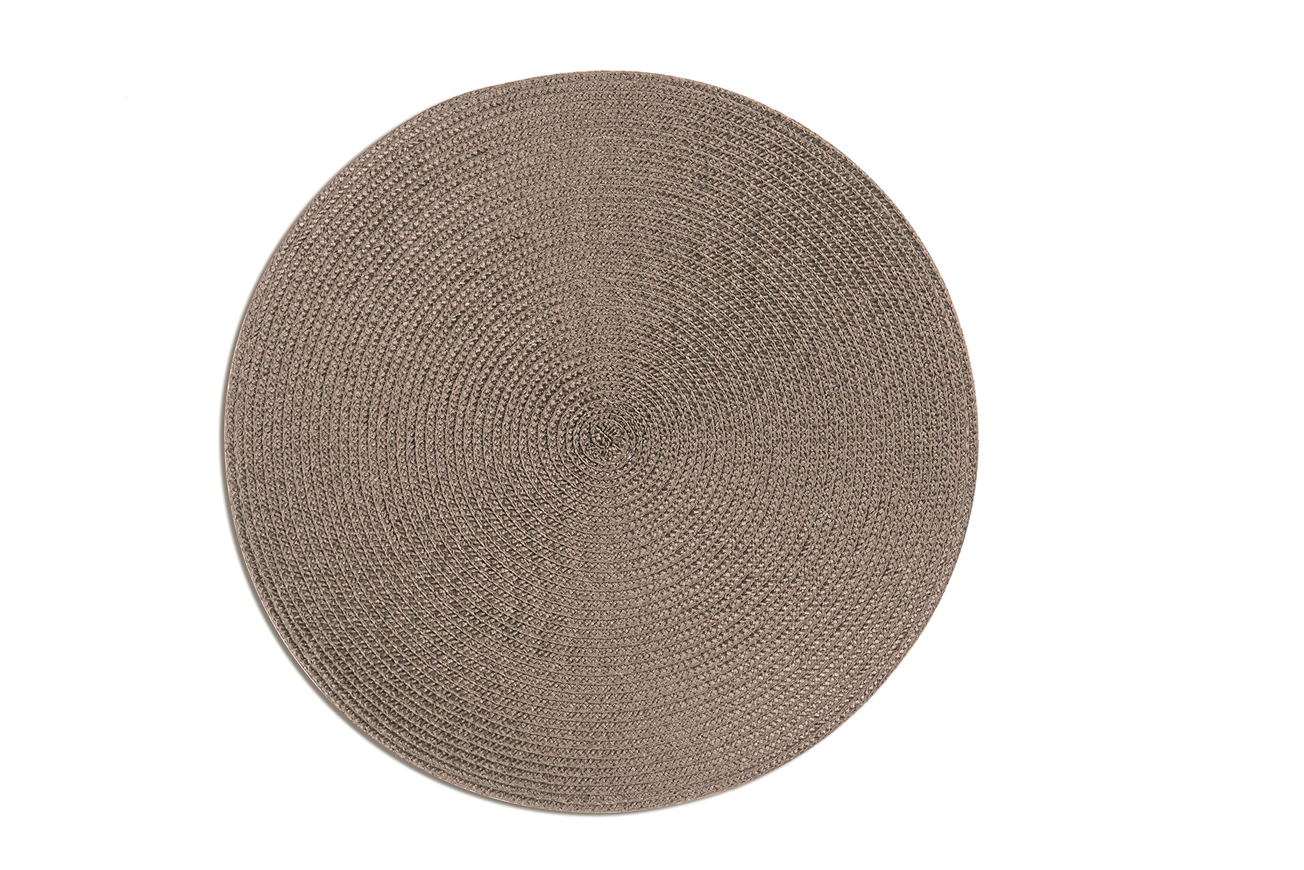 Excelsa Round - Juego de 6 manteles Individuales Redondos, plástico PP, 36 cm (Gris)