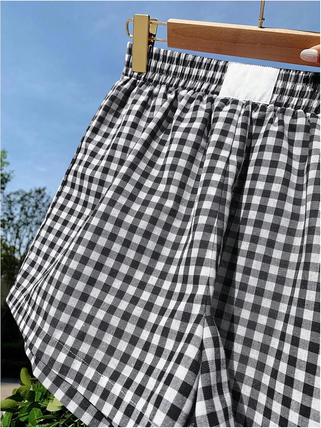SHENHE Women's Plus Size Striped Boxer Shorts Elastic High Waisted Summer Casual Lounge Bottom