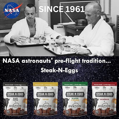 Miniatura 6 de Ovation Foods Steak-N-Eggs - Tiras de carne, cero azúcar, cecina alta en proteínas (0.88 oz de proteína premium), sin gluten, KETO, Paleo bolsa de