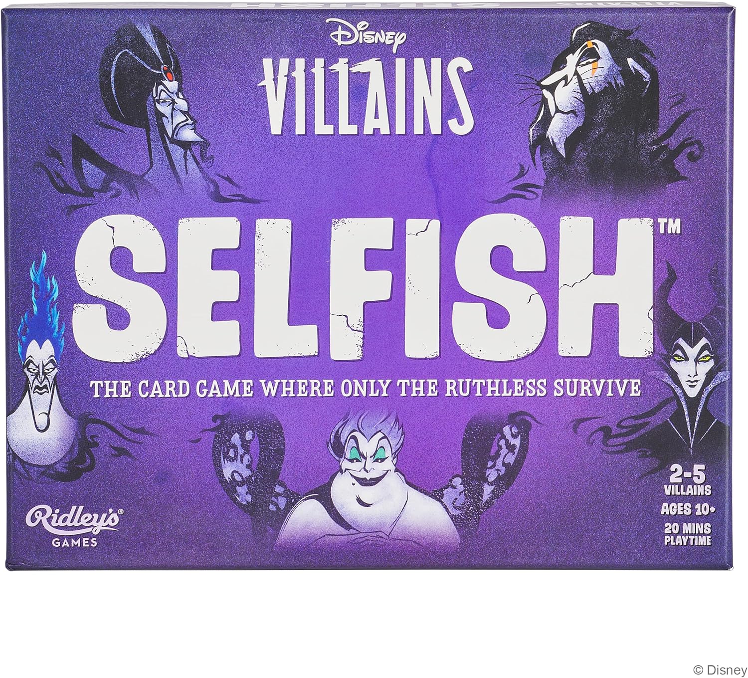 Selfish: Disney Villains | The Card Game Where Only The Ruthless Survive |Play as Your Favorite Disney Villain| Make it to The End First to Win |Ages 10+, 2-5 Players, 20-Minute Playtime