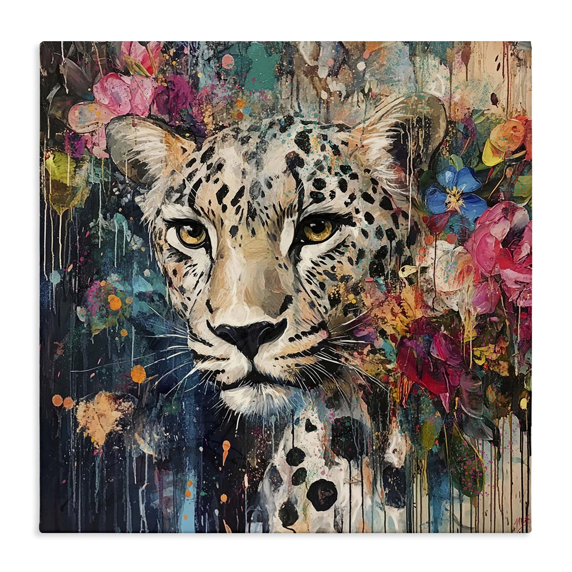 Stupell Industries Unframed 'Cheetah & Exotic Blooms'| Canvas Art