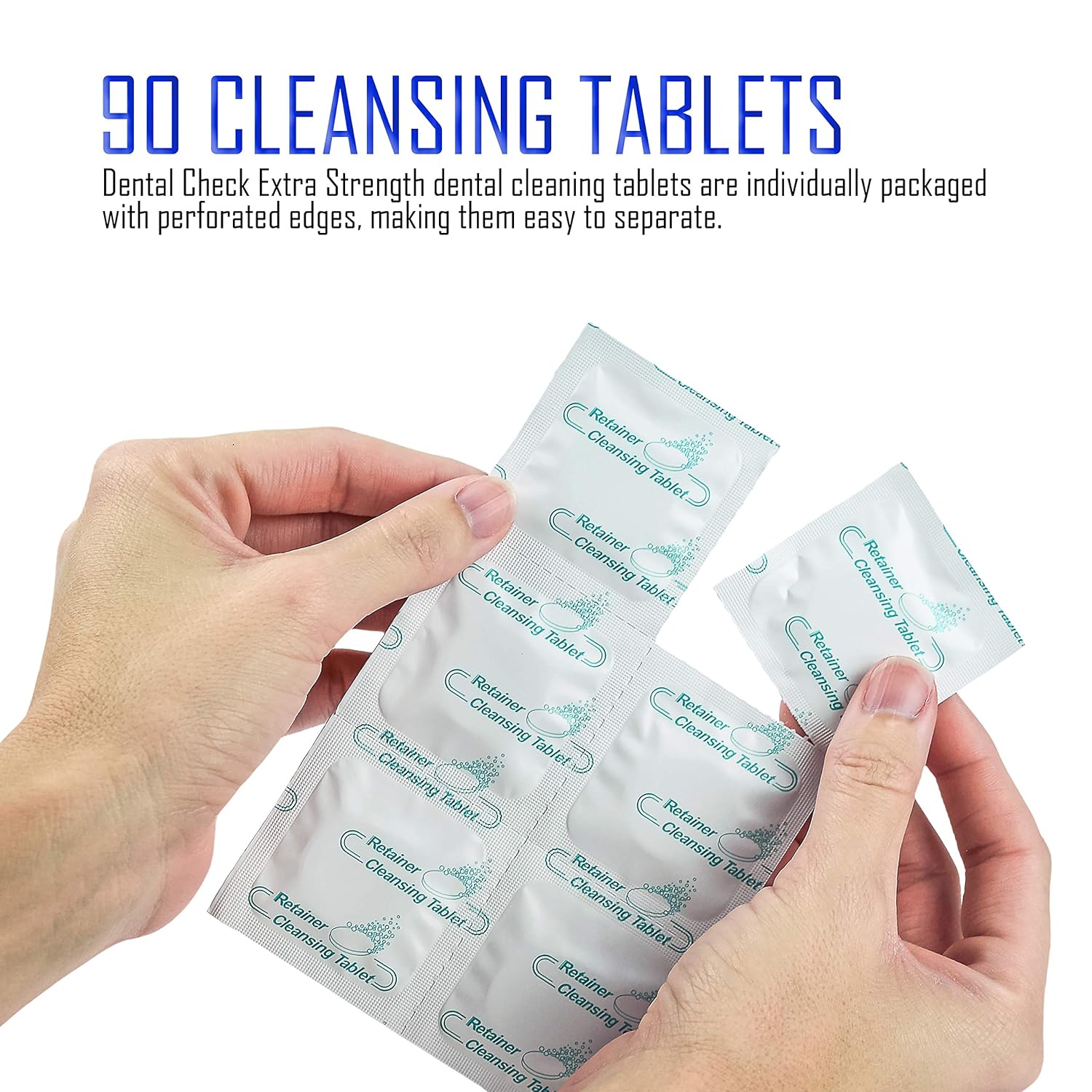 Dental Check Retainer & Denture Cleaning Tablets + Denture Case Remove Bad Odors, Plaque, Stains from Dentures, Night Guards, Mouth Guards & Removable Appliances. 90 and 150 Pack : Beauty & Personal Care