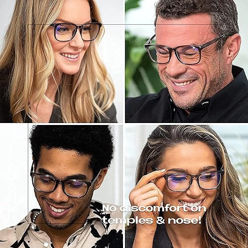 Miniatura 6 de Readerest Lentes de lectura con bloqueo de luz azul (carbón, aumento de 3.75), anteojos para computadora con lente reflectante fina, antirreflejos,