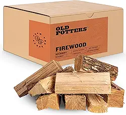 Old Potters Lenha seca em forno (25 a 30 toras), toras de cozinha, mini toras de fumar para grelhas, defumadores, fornos de pizza, 8 a 9 kg (nogueira)
