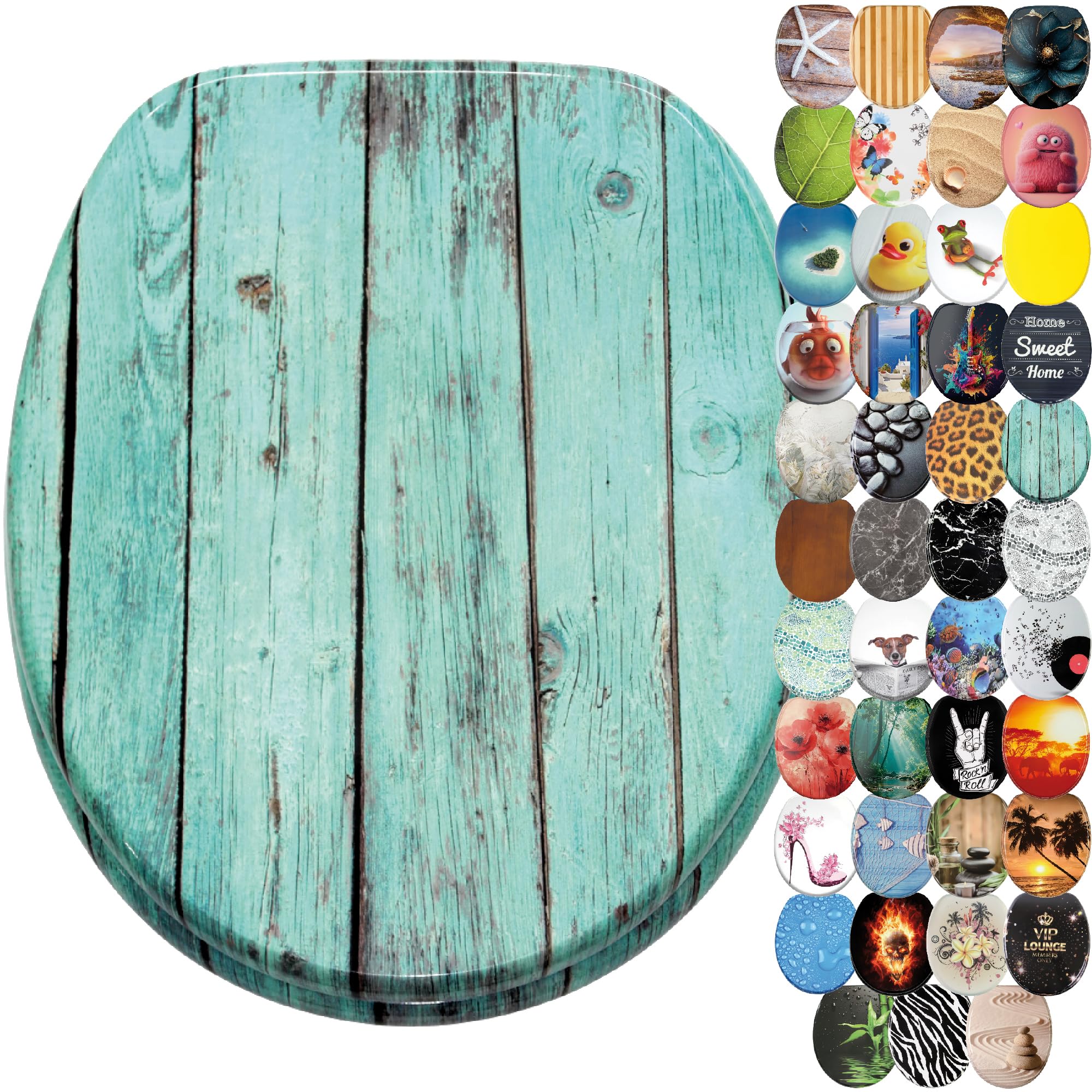 Sanilo WC Sitz mit Absenkautomatik, viele schöne Toilettendeckel zur Auswahl, hochwertige und stabile Qualität aus Holz (Lumber)