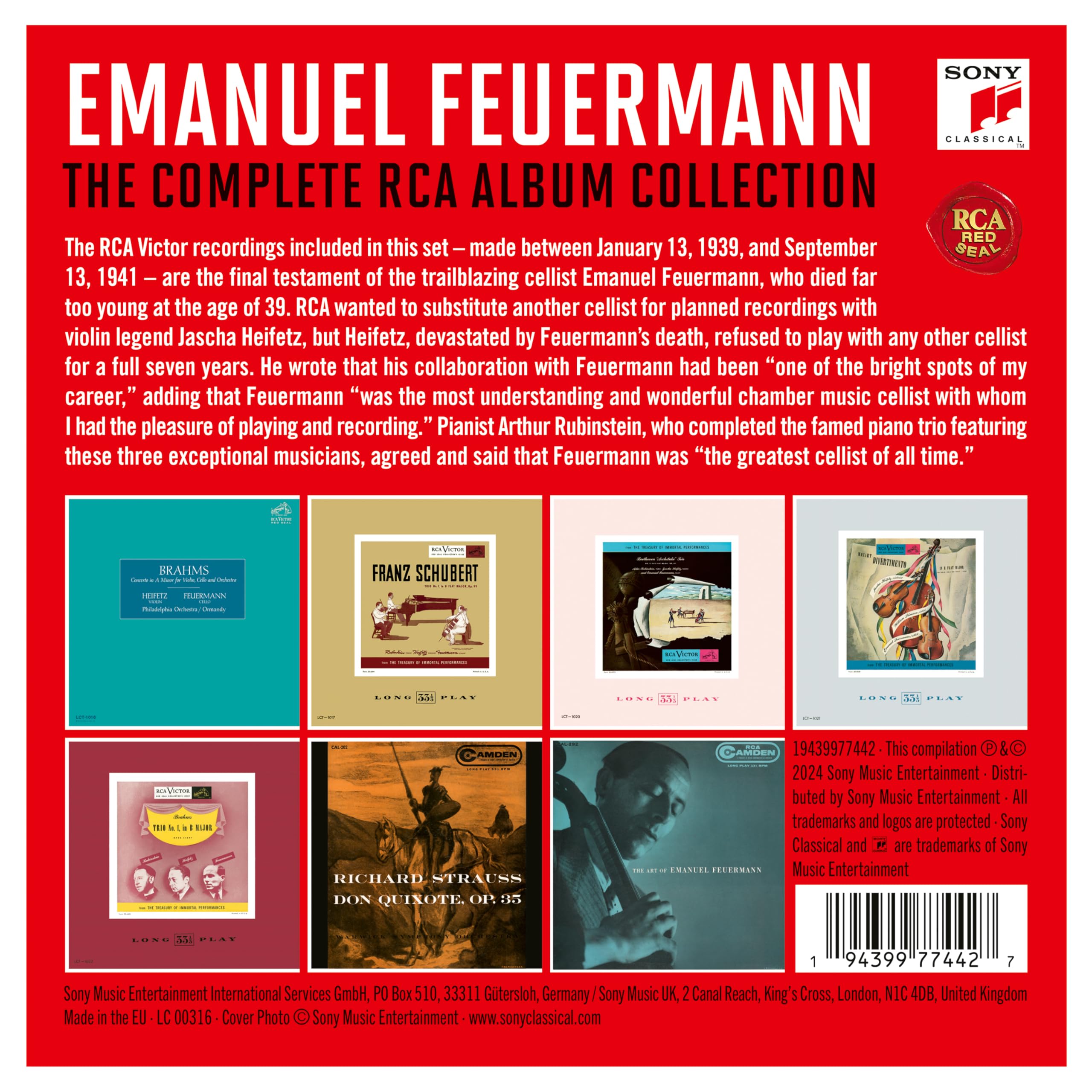 Emanuel Feuermann - The RCA Album Collection