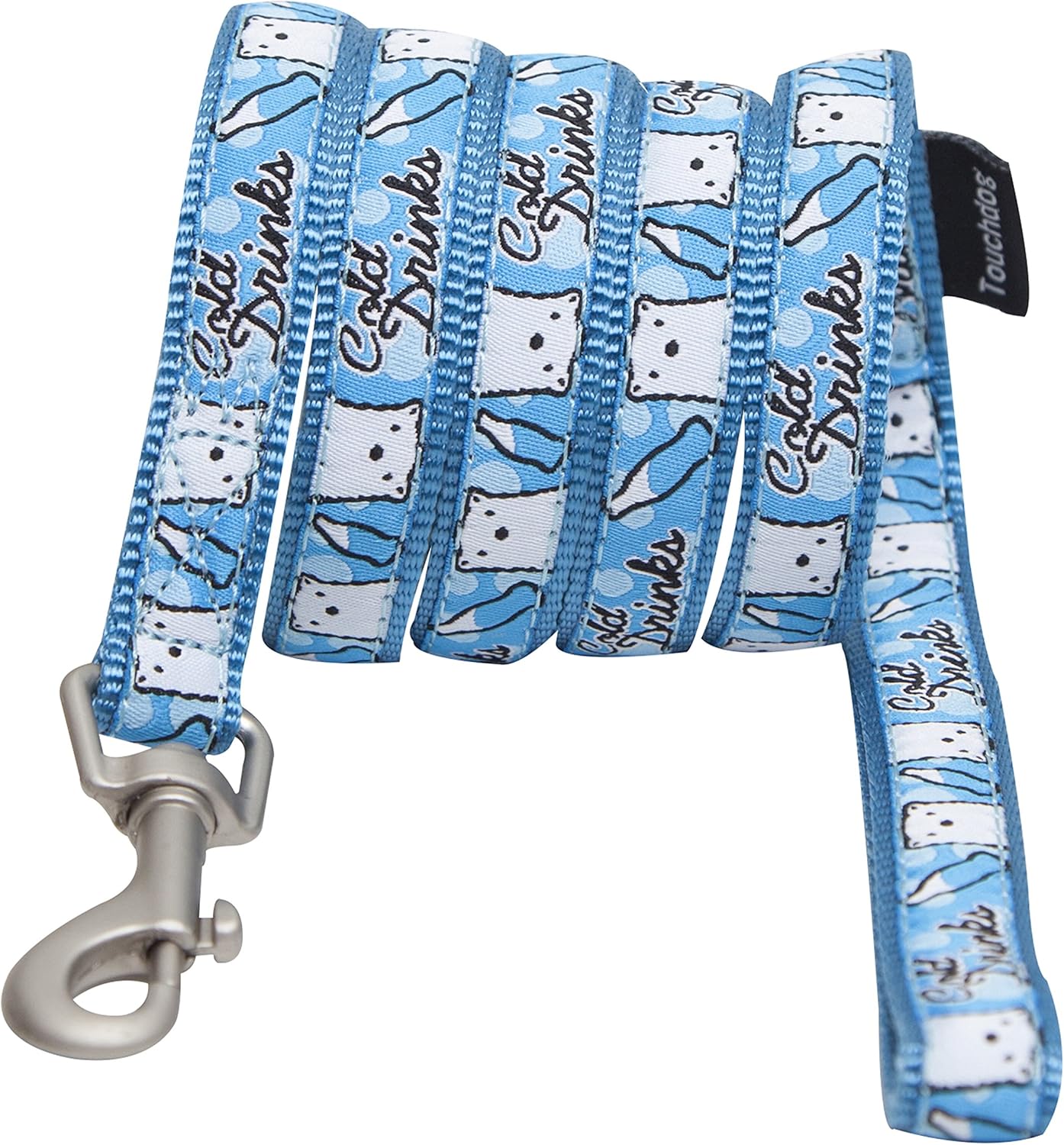 TOUCHDOG 'Caliber' Embroidered Designer Fashion Pet Dog Leash and Harness Combination, Medium, Blue