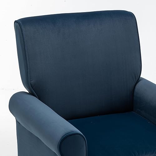 Miniatura 5 de Sillón clásico con marco de madera de abedul y cómodos reposabrazos enrollados, sillones para sala de estar, dormitorio y decoración de oficina,