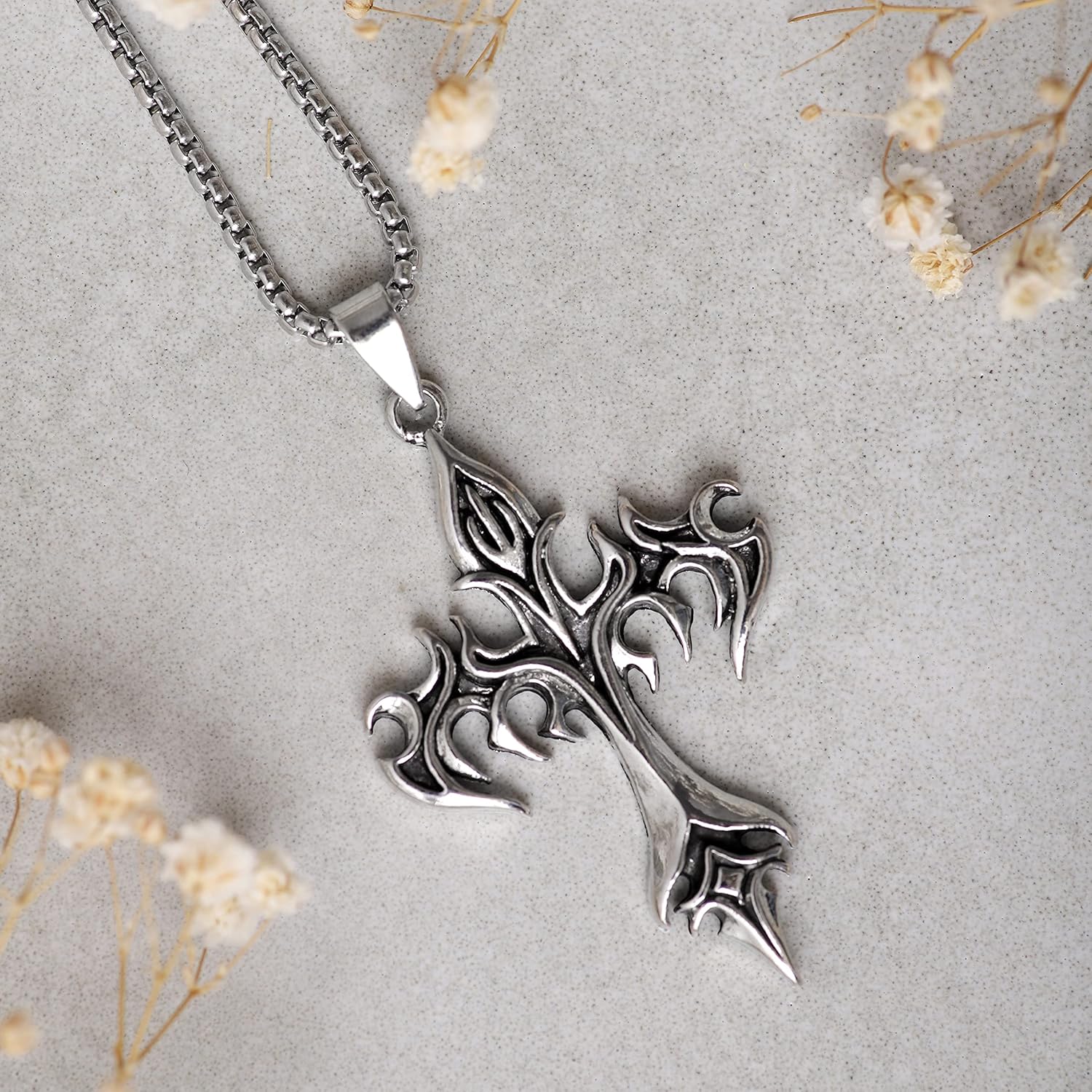 Sacina Gothic Cross Necklace, Goth Emo Punk Grunge Necklace, Costume Jewelry, Halloween Christmas Goth Jewelry Gift for Women - Image 4