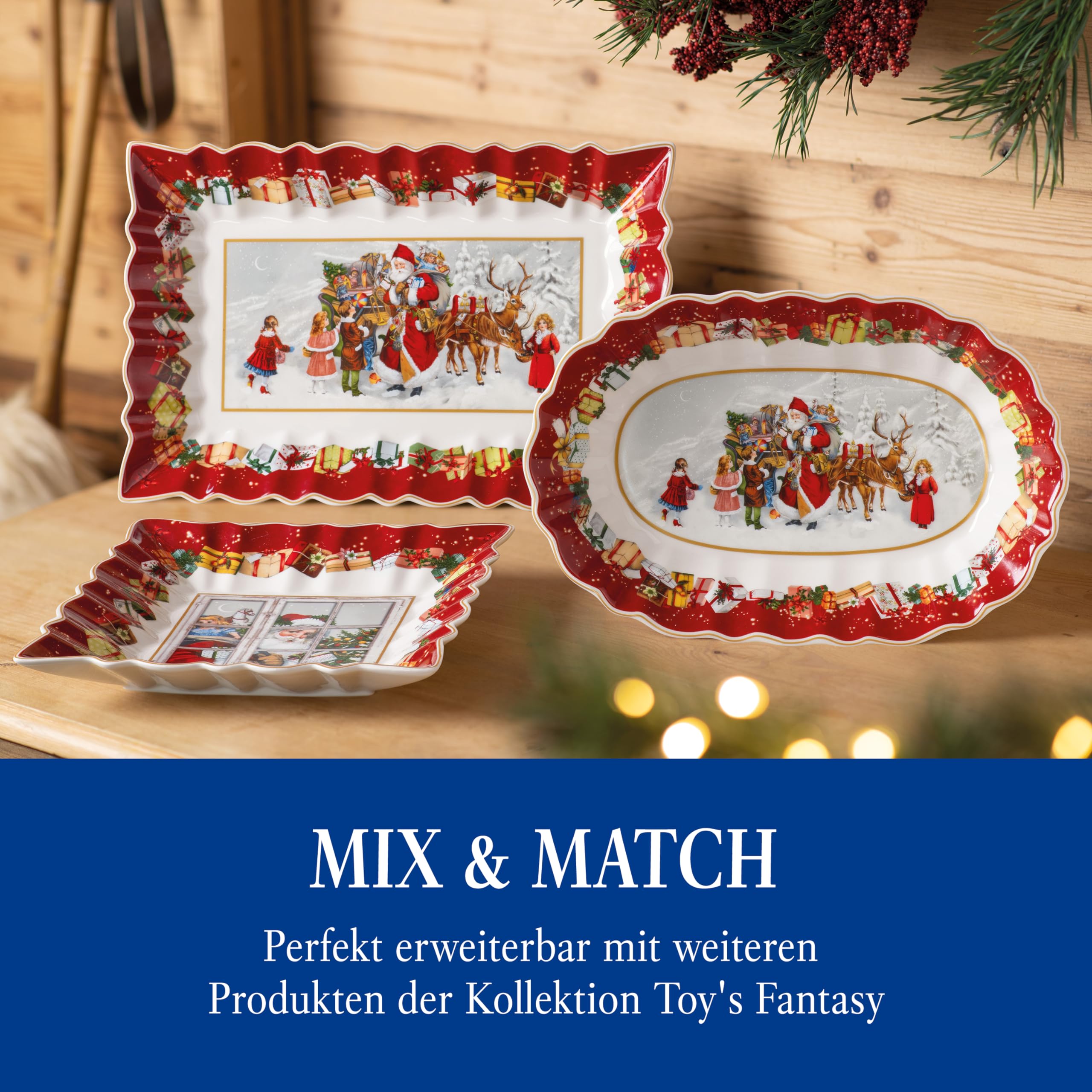 Villeroy & Boch - Toy's Fantasy Gebäckteller Weihnachten Groß, Stollenplatte, Weihnachtsteller, Weihnachten Teller Toys, Weihnachtsschale, Serviergeschirr, Weihnachtsgeschirr, Premium Porzellan