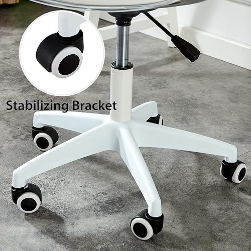 Miniatura 7 de Silla de escritorio transparente, Silla de oficina en casa de plástico, Silla giratoria de plástico para oficina, hogar, maquillaje, espacio