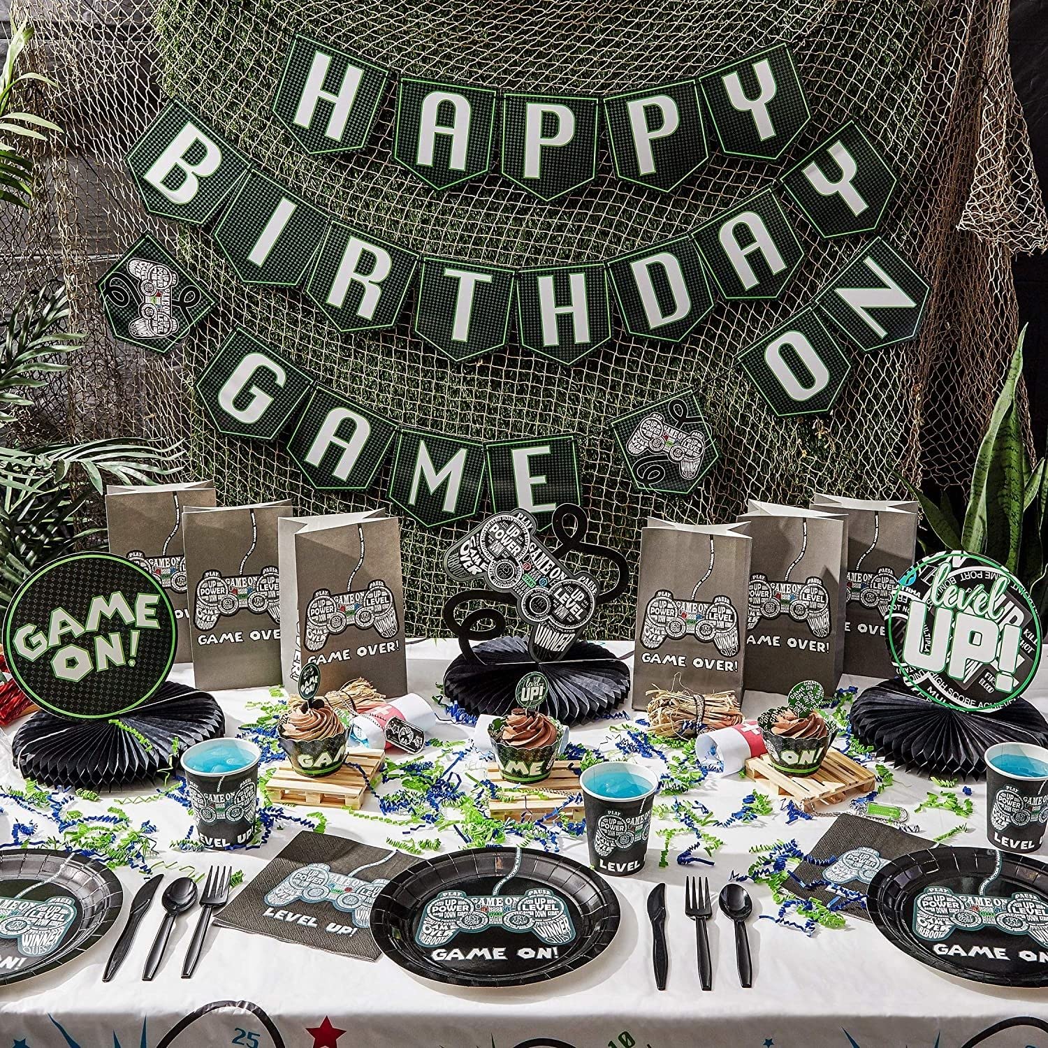 Amazon.com: BLUE PANDA Party Favor Bags - Controller Print Gaming