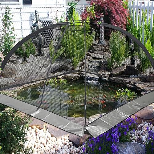 Miniatura 6 de Red de cúpula para estanques, 13 x 17 pies para peces al aire libre, hojas de koi, jardín, protección de invierno, tienda de campaña con estacas de